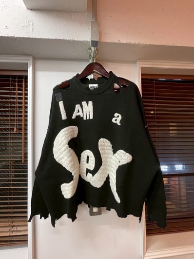 SAINT Mxxxxxx x Sex PistoLS SP_Crew Knt_I AM A "Black"