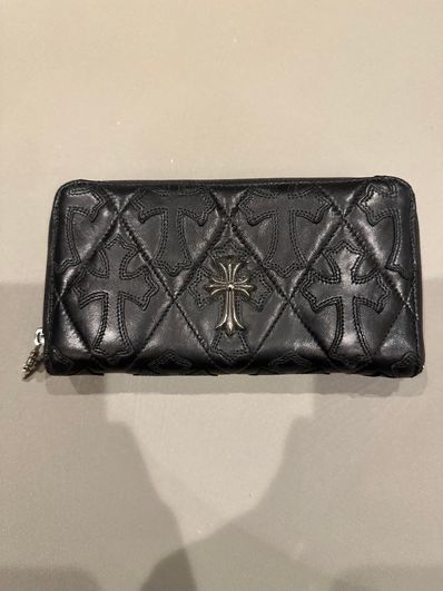 Chrome Hearts REC F Zip Wallet # 2 Cemetary Kilded W / Small CH Cross "Black"