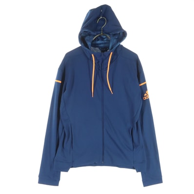 adidas アディダス ワンポイントロゴ 長袖 ジップパーカー OT ブルー