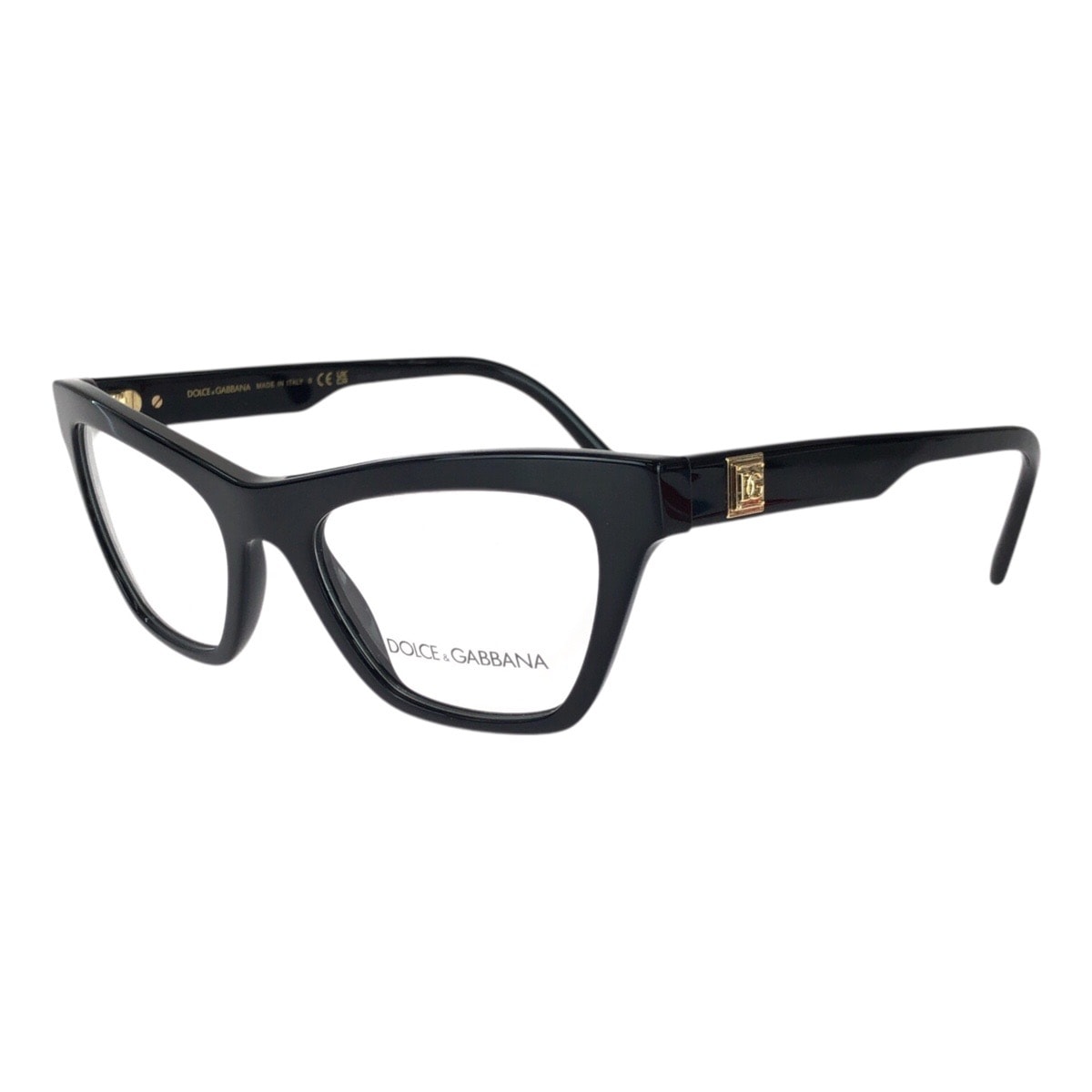 新品未使用 DOLCE&GABBANA ドルチェアンドガッバーナ DGエッセンシャル サイズ51□19 ブラック 黒 ゴールド金具 メタル プラスチック/ メガネ 604180 【中古】