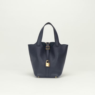 エルメス HERMES ピコタンロックPM 18 バッグ トートバッグ トリヨンクレマンス ブルーインディゴ Blueindigo ブルー Blueネイビー Navy 青 紺 ゴールド金具 ハンドバッグ