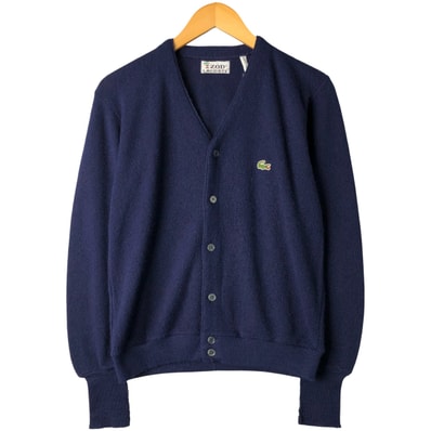 古着 70年代 ラコステ LACOSTE IZOD アクリルニットカーディガン メンズS相当 ヴィンテージ/eaa604628