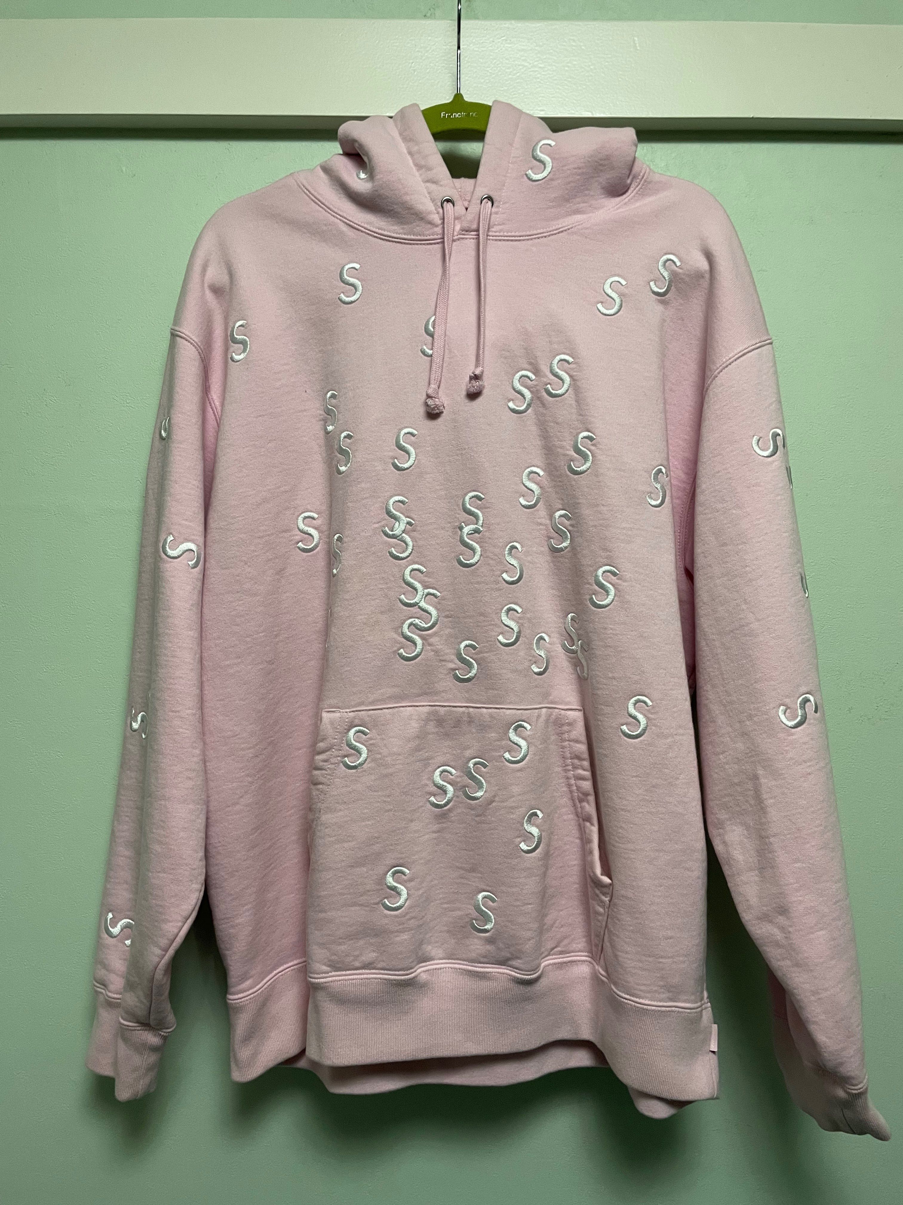 Supreme Embroidered S Hooded Sweatshirt "Pink"
