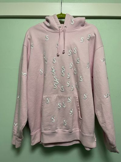 Supreme Embroidered S Hooded Sweatshirt "Pink"