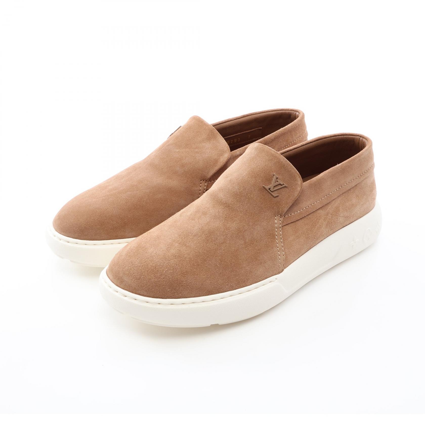 ルイ・ヴィトン LOUIS VUITTON パシフィックライン ローファー スリッポン 靴 スウェード メンズ ブラウン系 【中古】