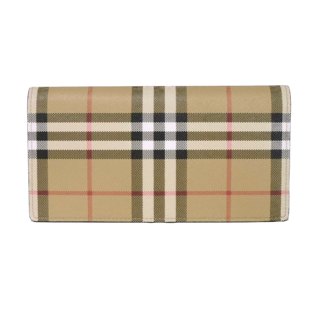 BURBERRY バーバリー ヴィンテージチェック コンチネンタルウォレット ロゴ 箔押し カーフ ブラック 二つ折り コンパートメント 札入れ カードケース コインケース ノバチェック ベージュ 長財布 8065640