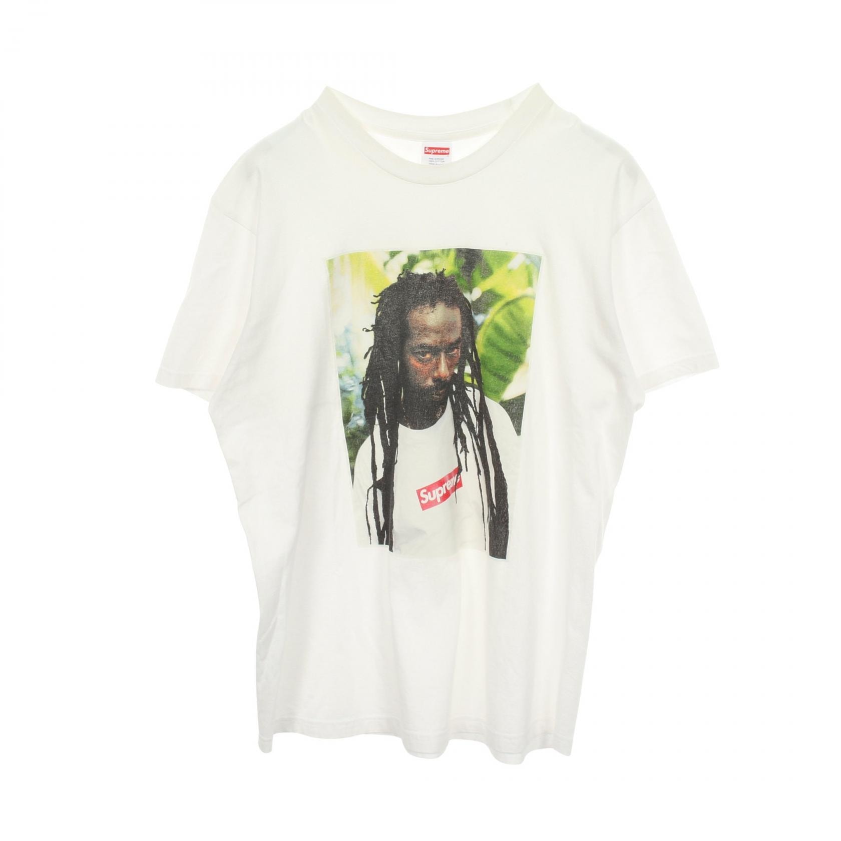 シュプリーム Supreme BUju Banton Tee グラフィックプリント 半袖Tシャツ 衣料品 トップス コットン メンズ ホワイト系 【中古】