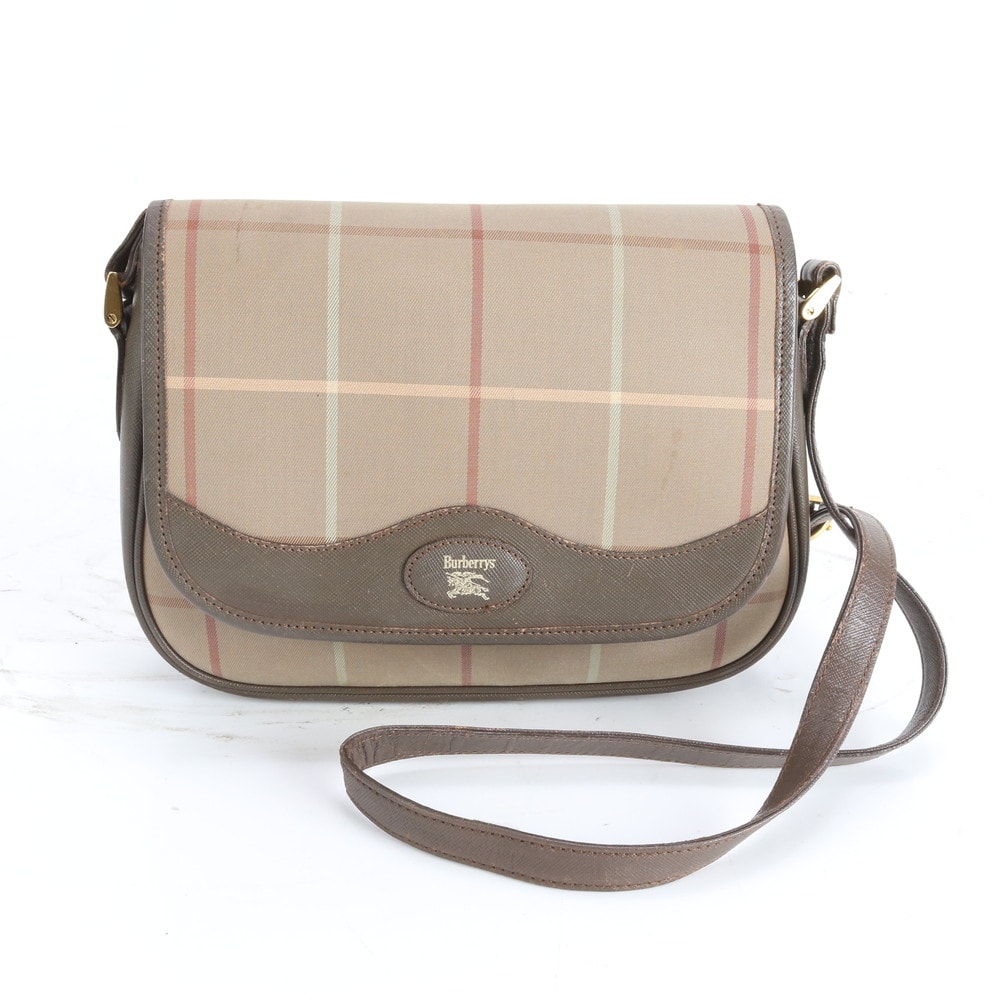 D (傷や汚れあり)】バーバリー ノバ チェックショルダーバッグ レザー