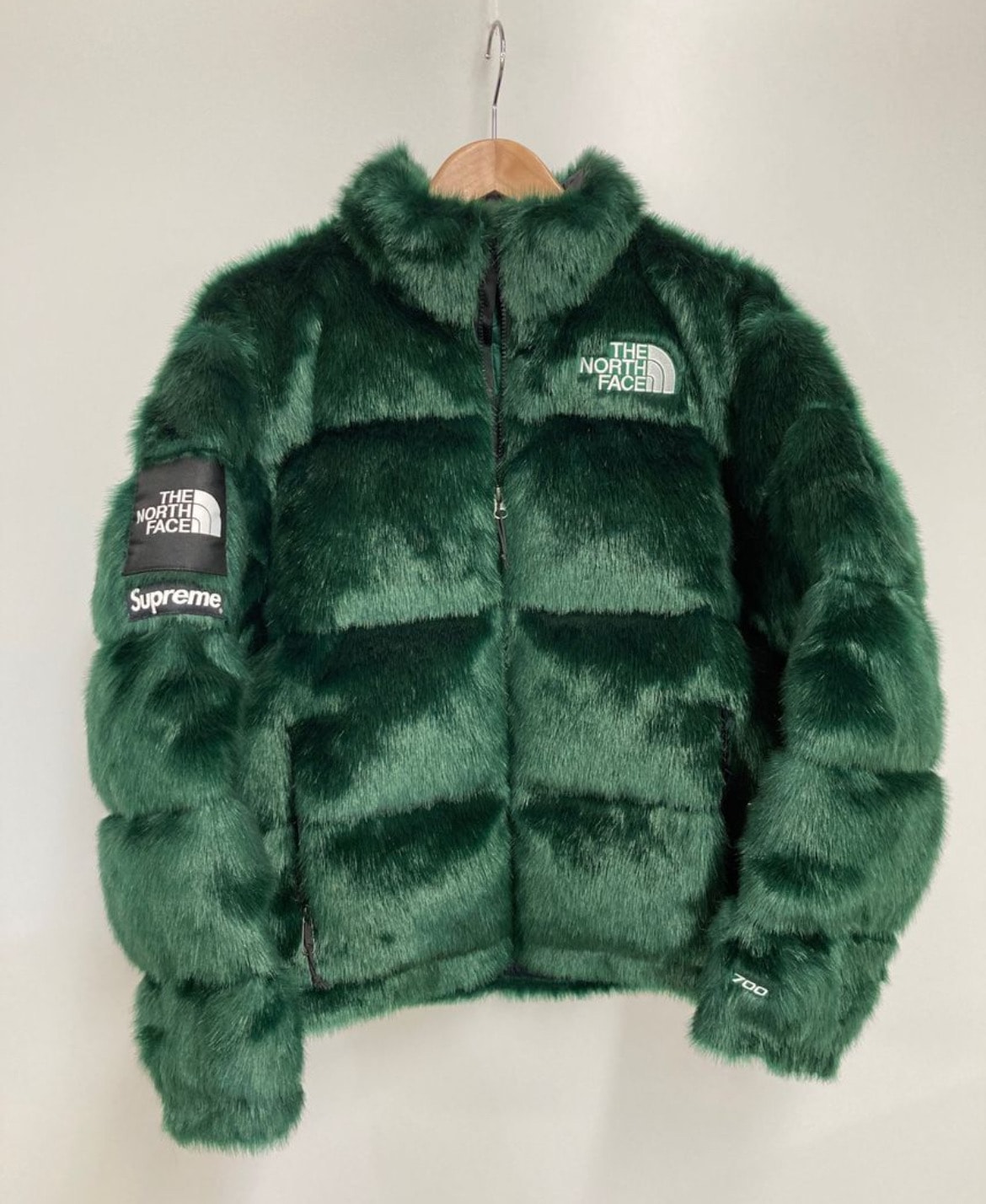 Supreme x The North Face Faux Fur Nuptse Jacket "Green"