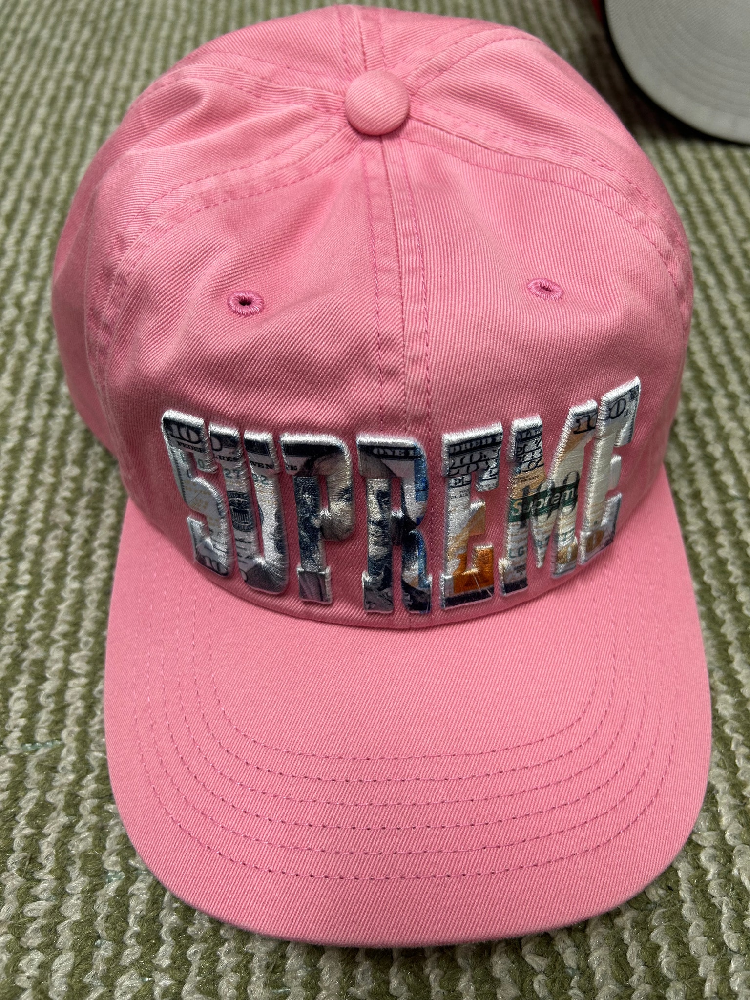 Supreme Embroidered Money Logo 6-Panel "Pink"