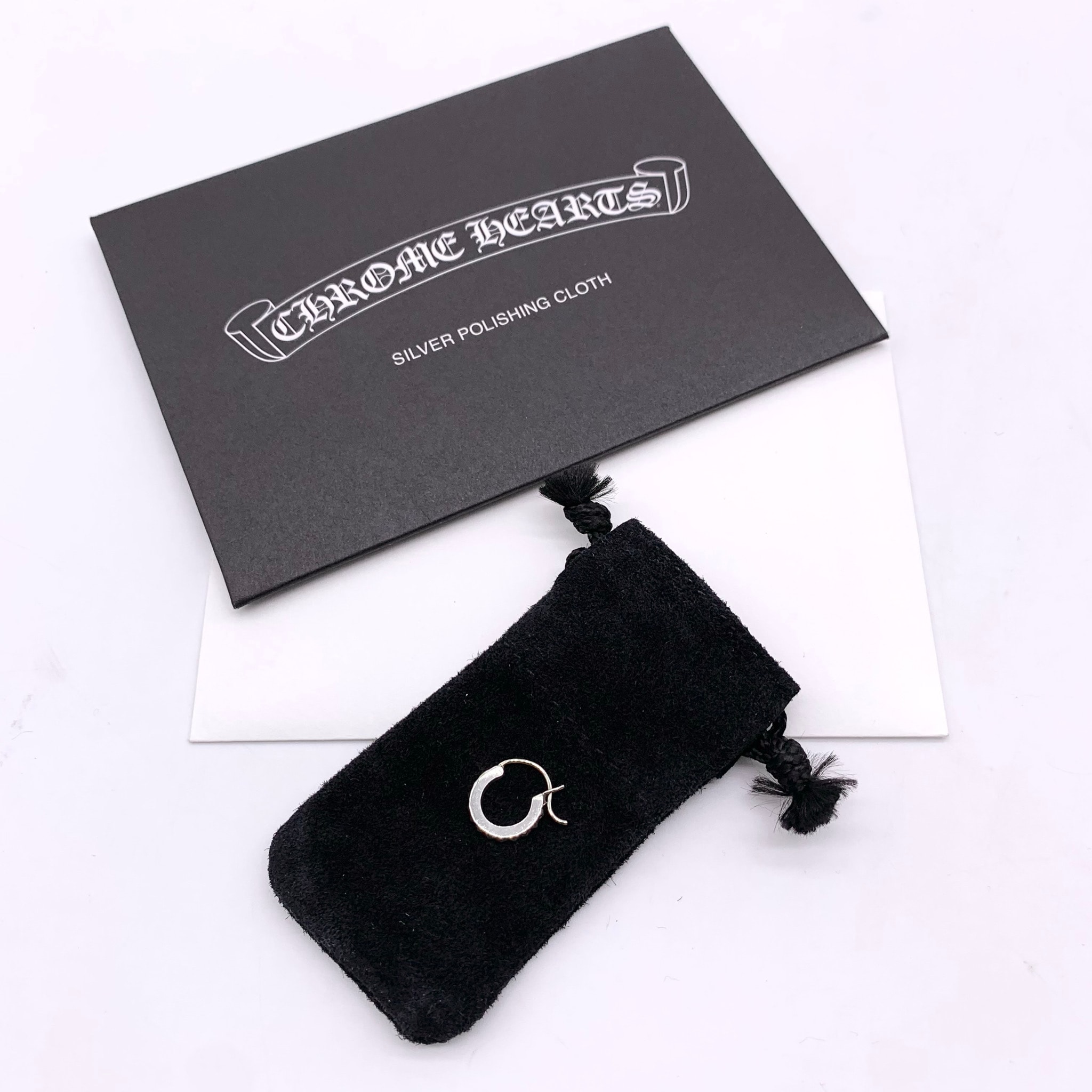 Chrome Hearts TFP Tiny Plus Punk Hoop Earrings "Silver"
