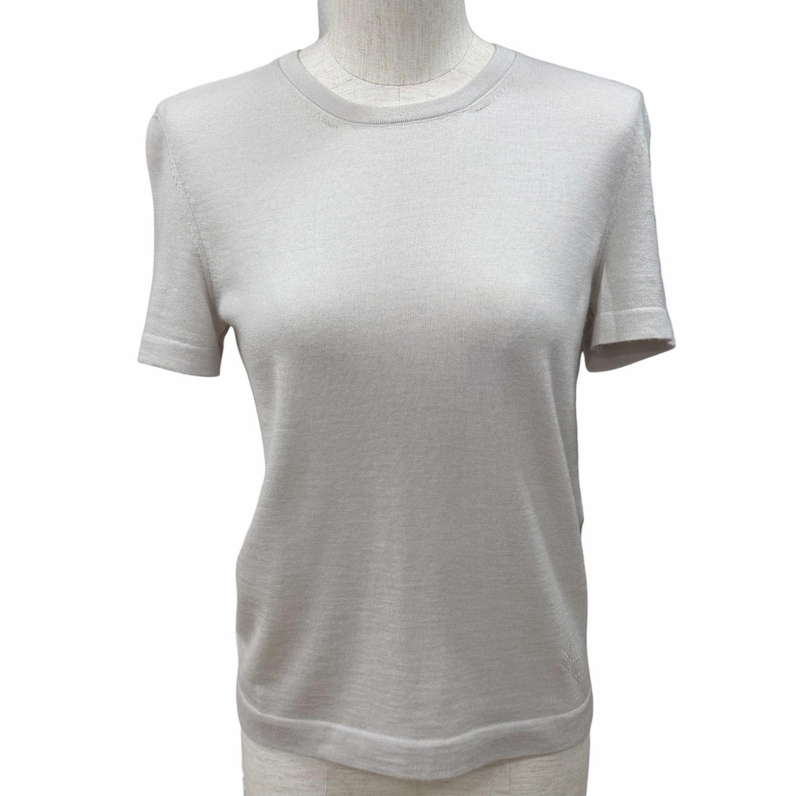 美品 エルメス 半袖ニット グレー レディース 38 47-7700