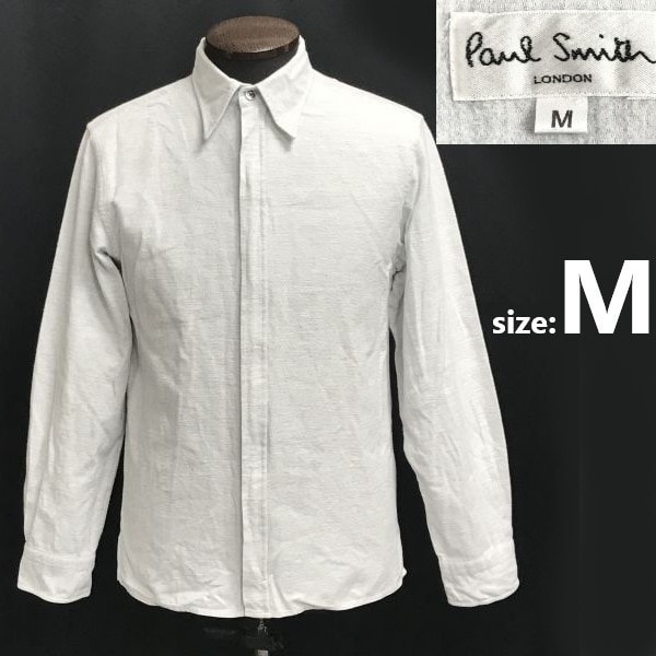 Paul Smith/ポールスミス★ジップアップ/長袖シャツ/薄手ブルゾン【メンズM/ライトグレー/light gray】アウター/Tops/Shirts◆cBH895