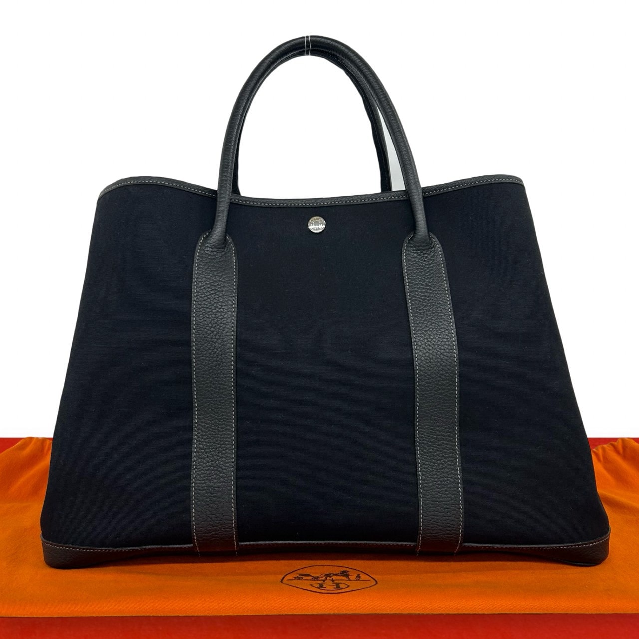 HERMES エルメス ガーデンパーティ MM トワルオフィシエ ネゴンダ ハンドバッグ ブラック
15-10