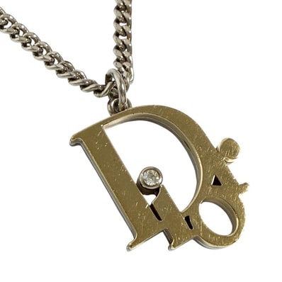 ディオール メンズ オブリーク ペンダント ネックレス コンビカラー