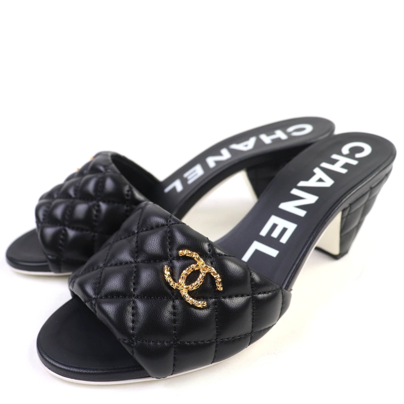 極美品 シャネル
 ミュール ブラック レディース 36 G38820