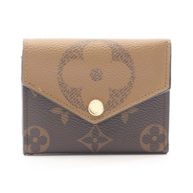 ルイ・ヴィトン LOUIS VUITTON ポルトフォイユ ゾエ 三つ折り財布 財布 PVCコーティングキャンバス モノグラム・ジャイアントリバース ベージュ レディース ブラウン系 / ベージュ系 M80725 【中古】