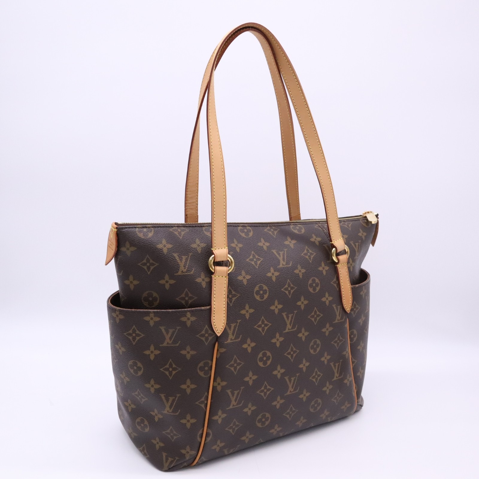 LOUIS VUITTON ルイ・ヴィトン モノグラム トータリーMM M56689 ハンドバッグ ブラウン ベージュ コーティングキャンバス レザー レディース