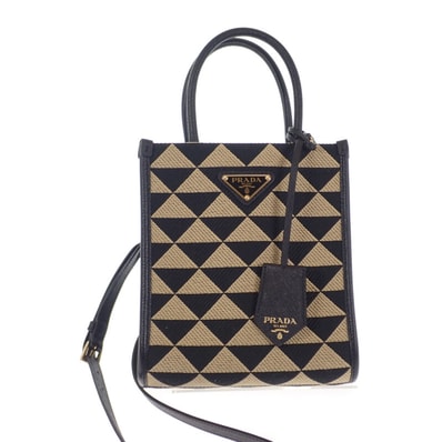 PRADA Symbol Jacquard Fabric Microbag "Black"