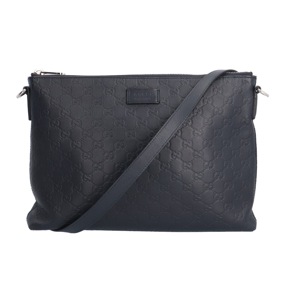 グッチ グッチシマ ショルダーバッグ レザー 473882 ネイビー ユニセックス GUCCI 中古