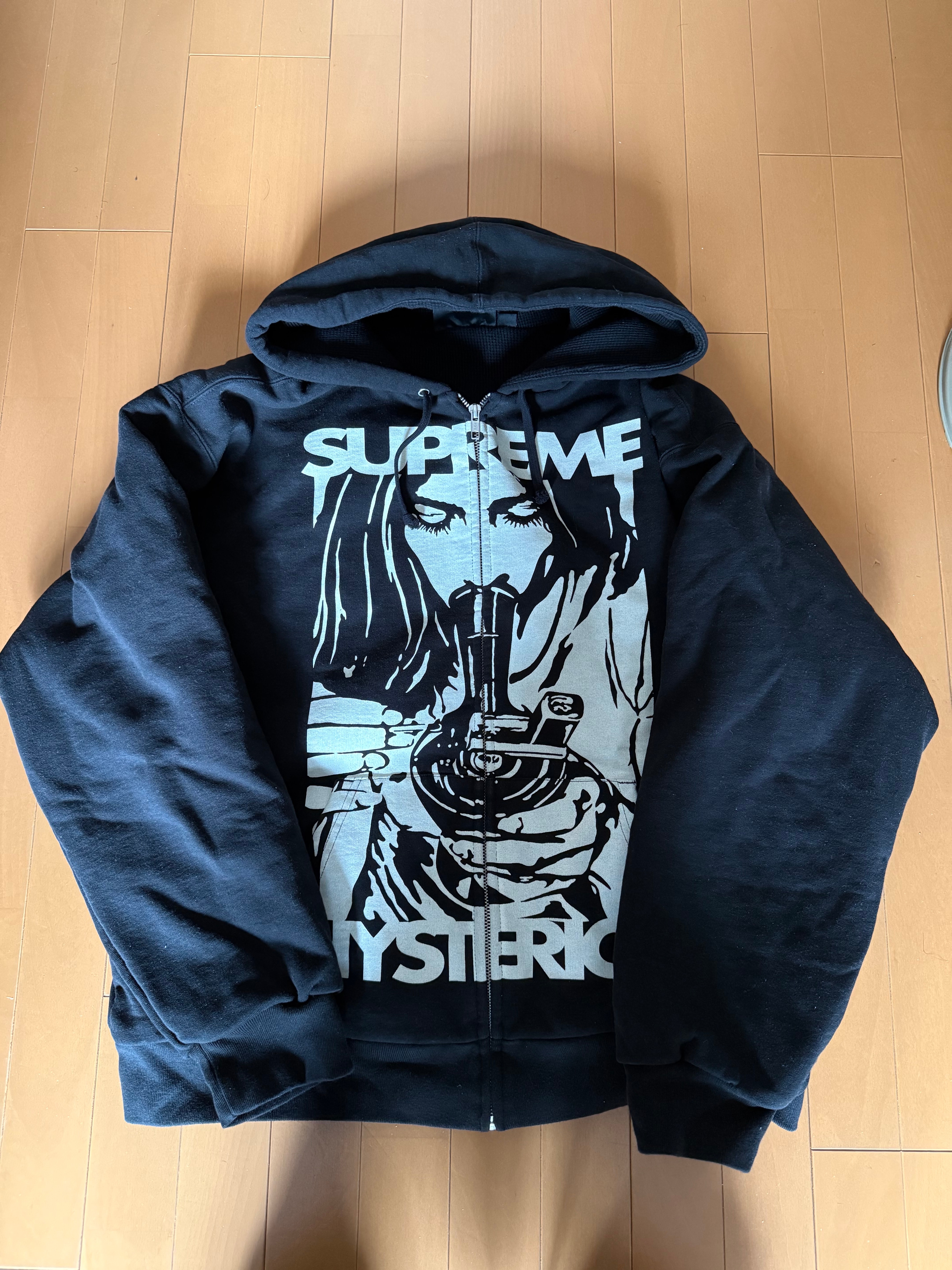 Supreme x HYSTERIC GLAMOUR Thermal Lined Zip Up Hooded Sweatshirt