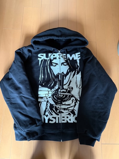 Supreme x HYSTERIC GLAMOUR Thermal Lined Zip Up Hooded Sweatshirt "Black"