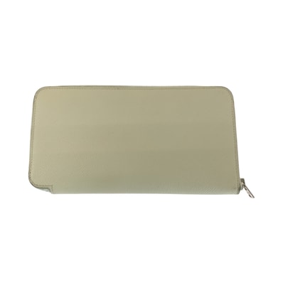 HERMES エルメス アザップロング シルクイン アイボリー シルバー金具 ヴォーエプソン 長財布 ラウンドファスナー A刻印 506322 【中古】