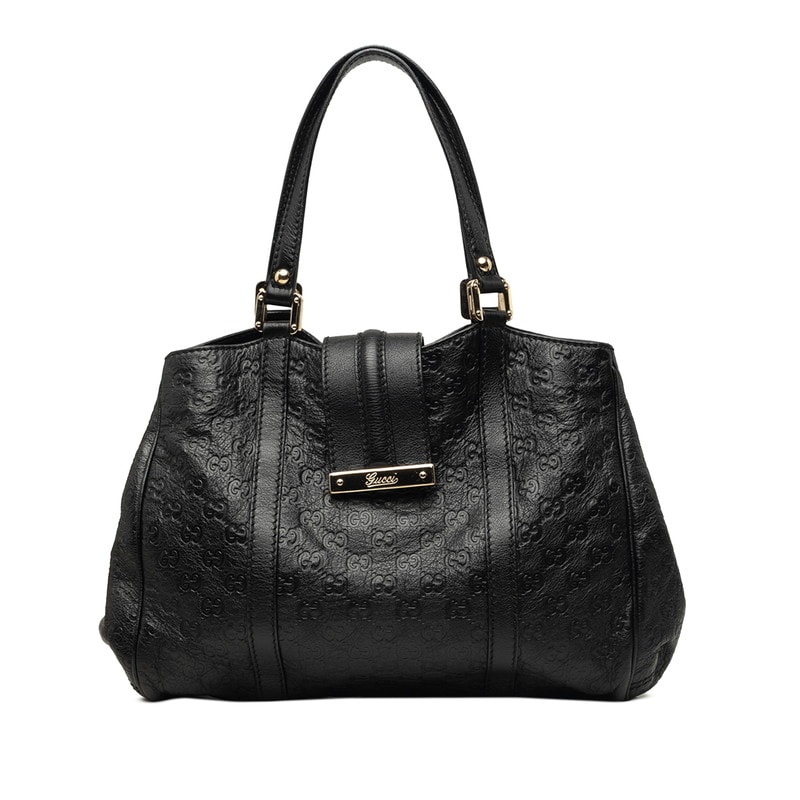 グッチ グッチシマ トートバッグ ハンドバッグ 233609 ブラック レザー レディース GUCCI 中古