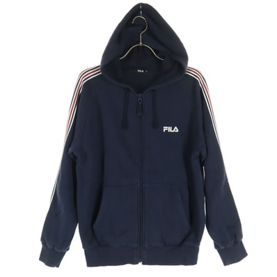 FILA フィラ 長袖 ジップパーカー S ネイビー