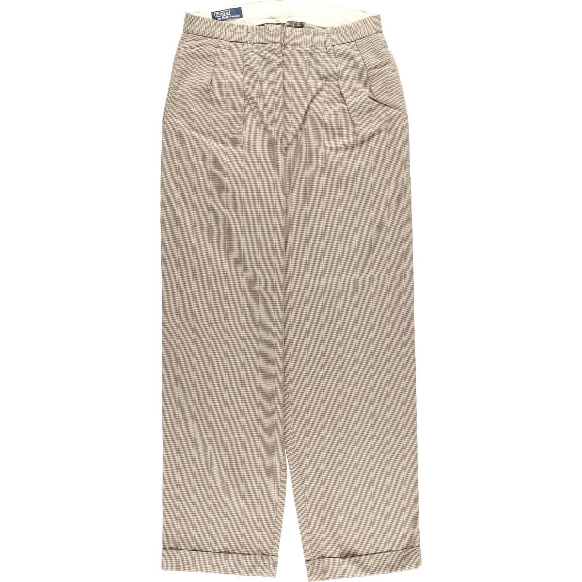 古着 ラルフローレン Ralph Lauren POLO by Ralph Lauren 千鳥格子柄 ツータック スラックスパンツ メンズw32相当/eaa612058