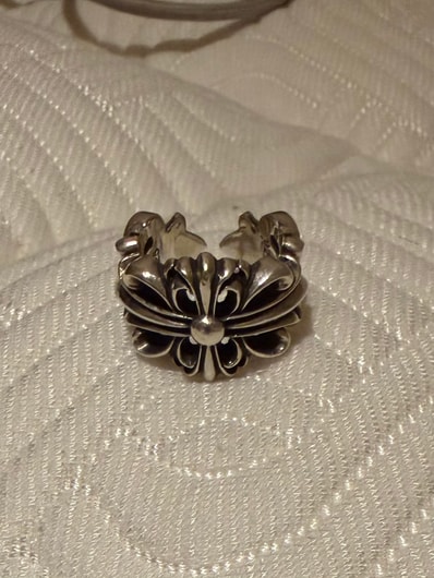Chrome Hearts Double Floral Cross Ring "Silver"