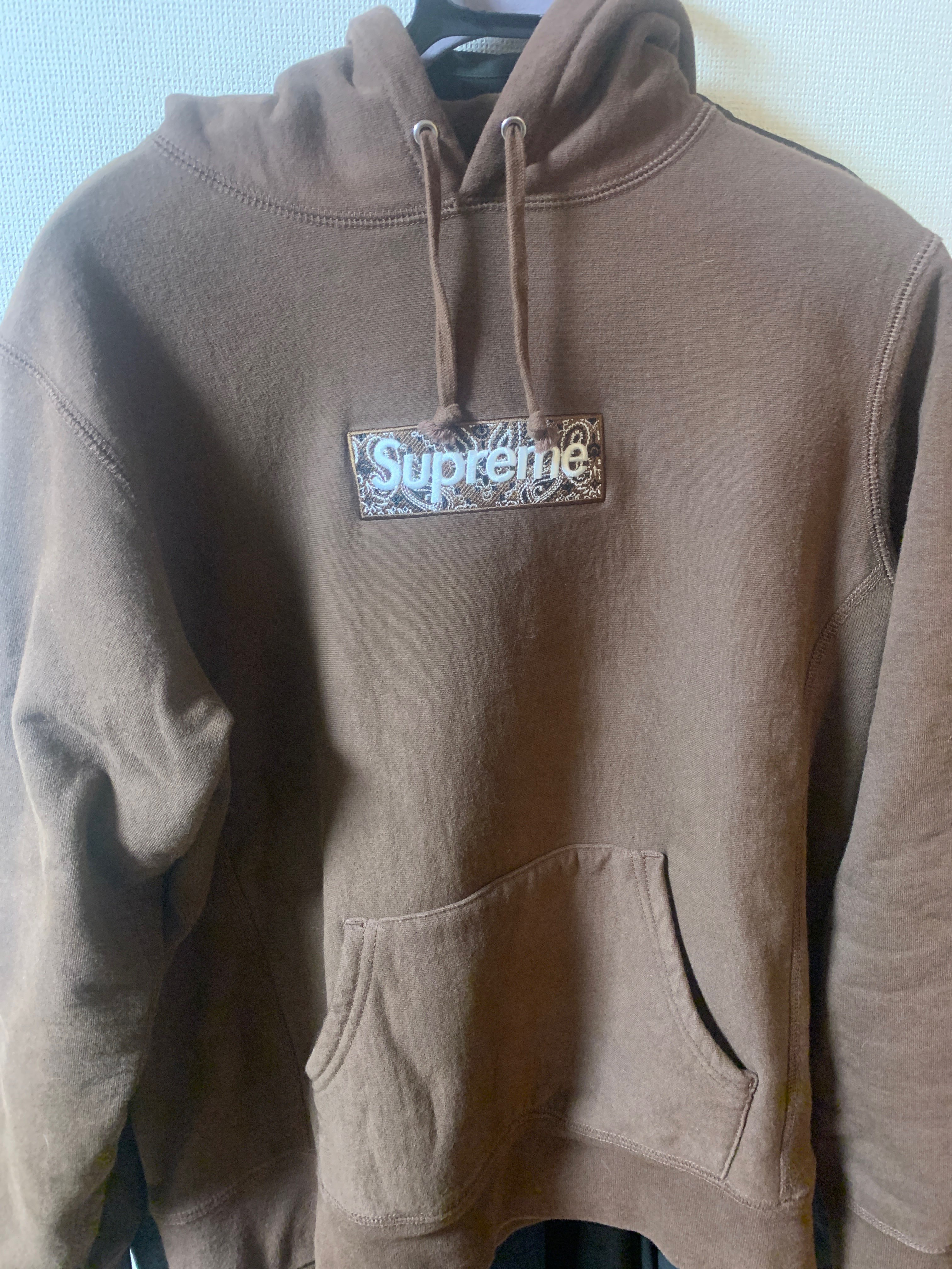 Supreme Bandana Box Logo Hooded Sweatshirt "Brown"