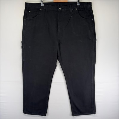 古着 ディッキーズ Dickies ダック パンツ ペインター 大きいサイズ ワンポイントロゴ ワーク ジーンズ W44 L30 ブラック系 メンズ