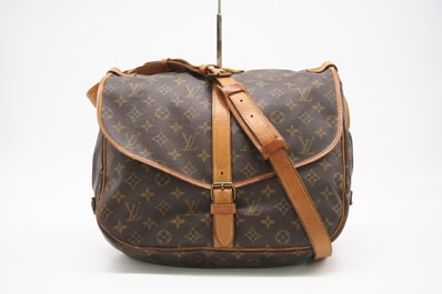 LOUIS VUITTON ルイ・ヴィトン モノグラム ソミュール35 M42254 ショルダーバッグ ブラウン コーティングキャンバス レディース