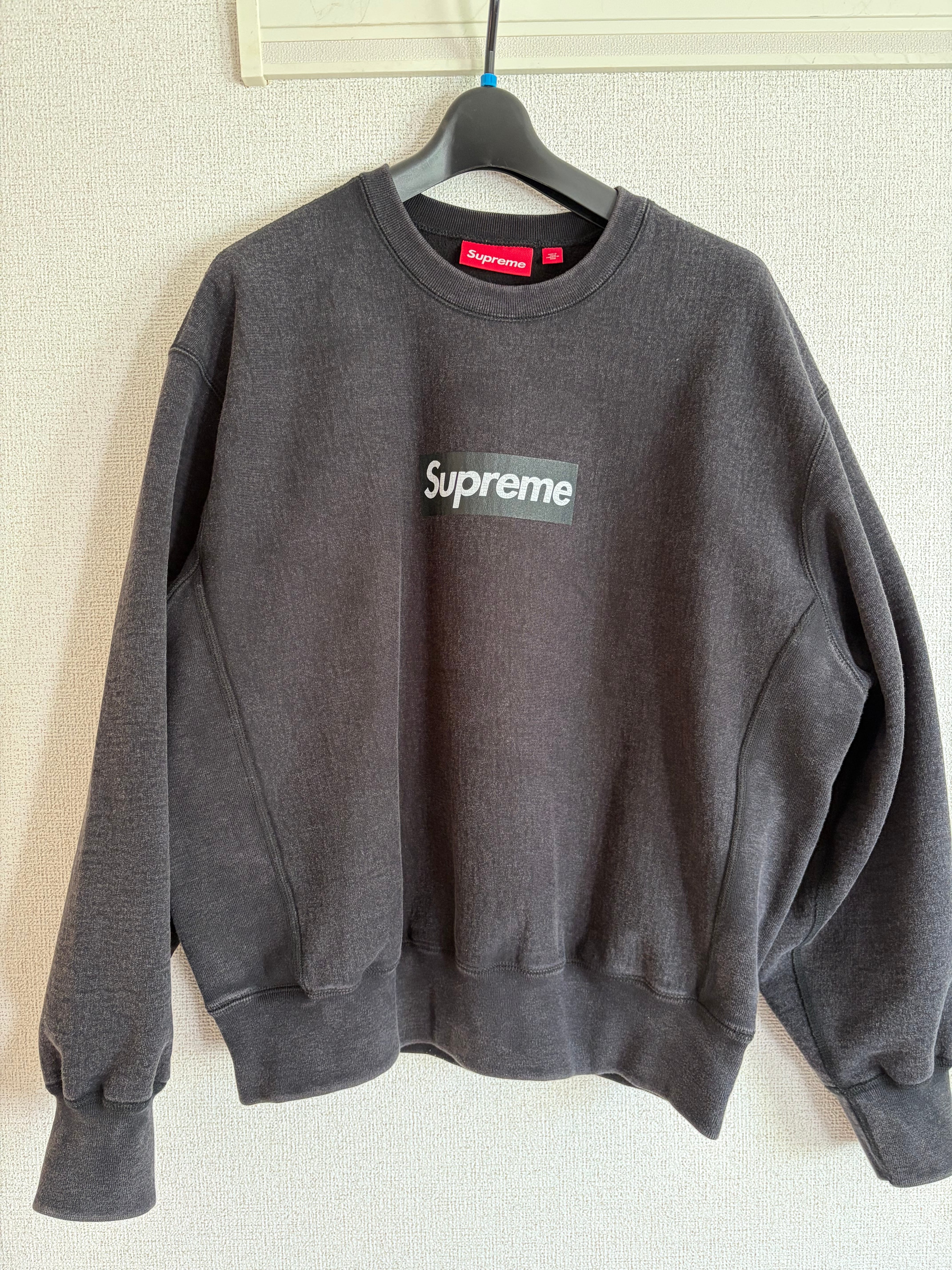 Supreme Washed Box Logo Crewneck "Black"