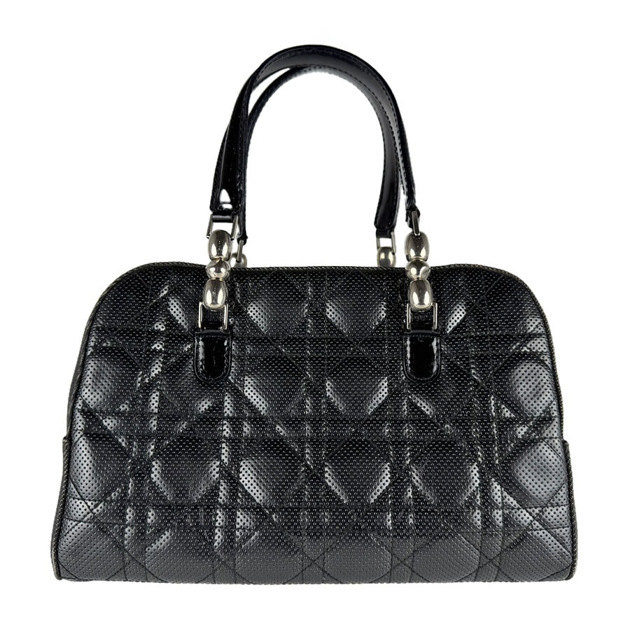 クリスチャンディオール Christian Dior ハンドバッグ マリスパール レザー/デニム ブラック レディース【中古】 z9572