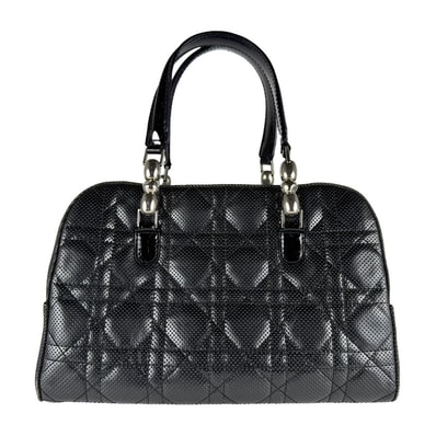 クリスチャンディオール Christian Dior ハンドバッグ マリスパール レザー/デニム ブラック レディース【中古】 z9572