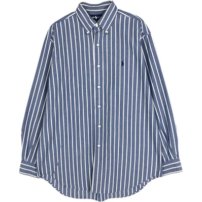 古着 90年代 ラルフローレン Ralph Lauren BLAKE 長袖 ボタンダウンストライプシャツ メンズM相当 ボタンダウン ヴィンテージ/eaa676553