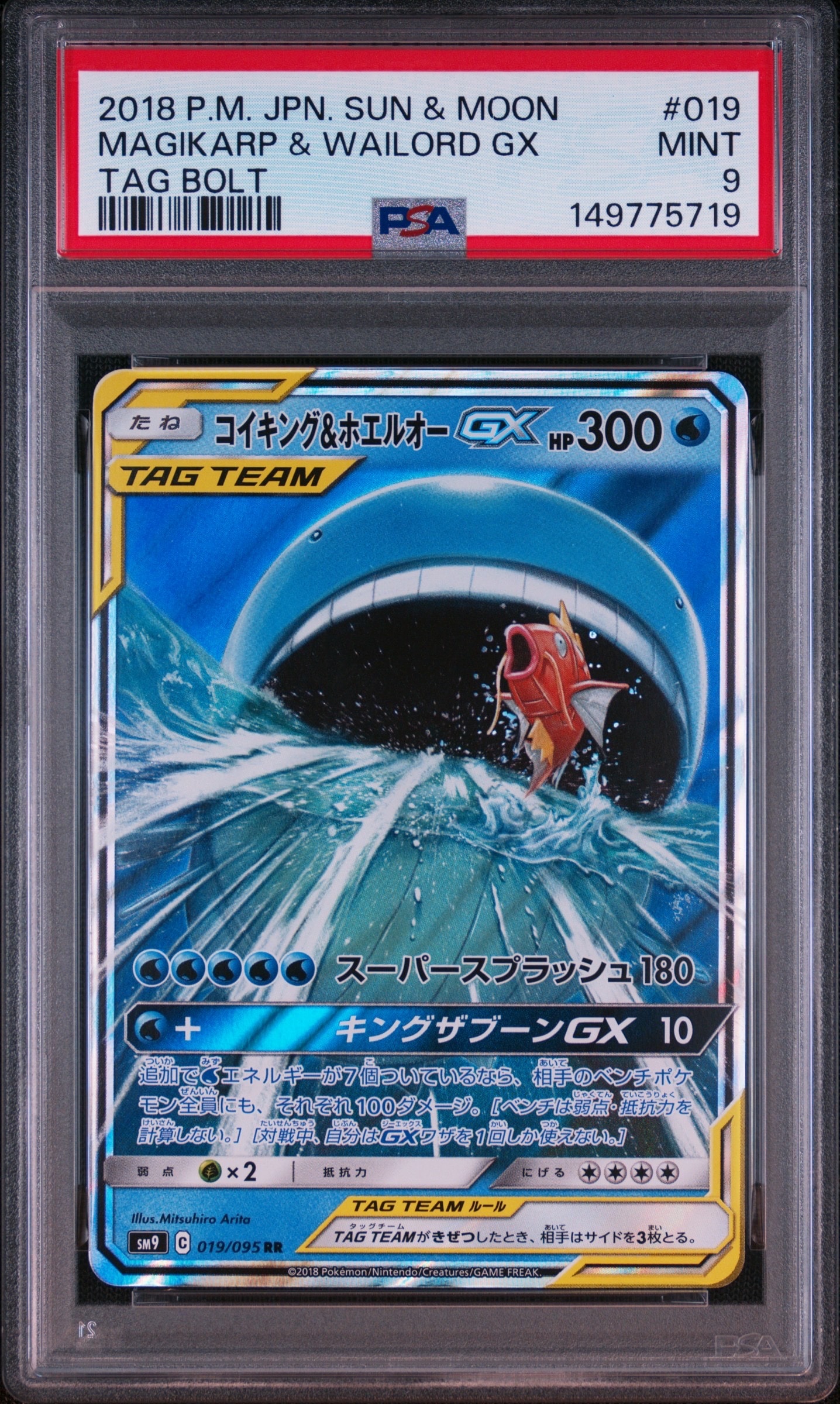 【PSA10】コイキング＆ホエルオーGX RR タッグボルト 019/095 PSA10】コイキング&ホエルオーGX RR [SM9 019/095](拡張パック「タッグ