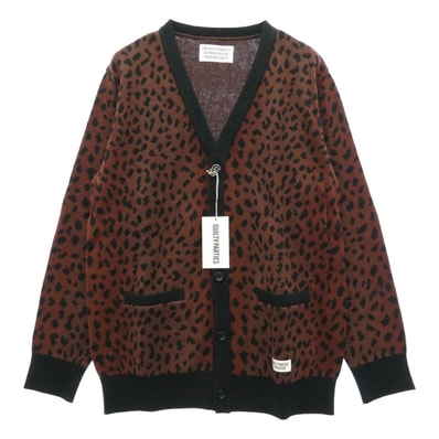 WACKO MARIA ワコマリア 20SS-WMK-KN07 LEOPARD CARDIGAN レオパード ニット カーディガン ブラウン系 ブラック系 L【美品】【中古】