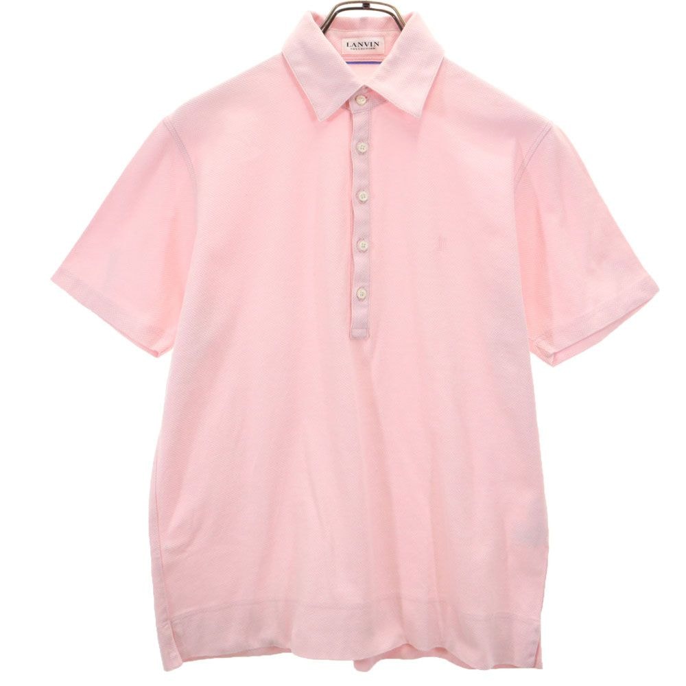 LANVIN LA COLLECTION ランバンコレクション 日本製 半袖 ポロシャツ M ピンク系 鹿の子