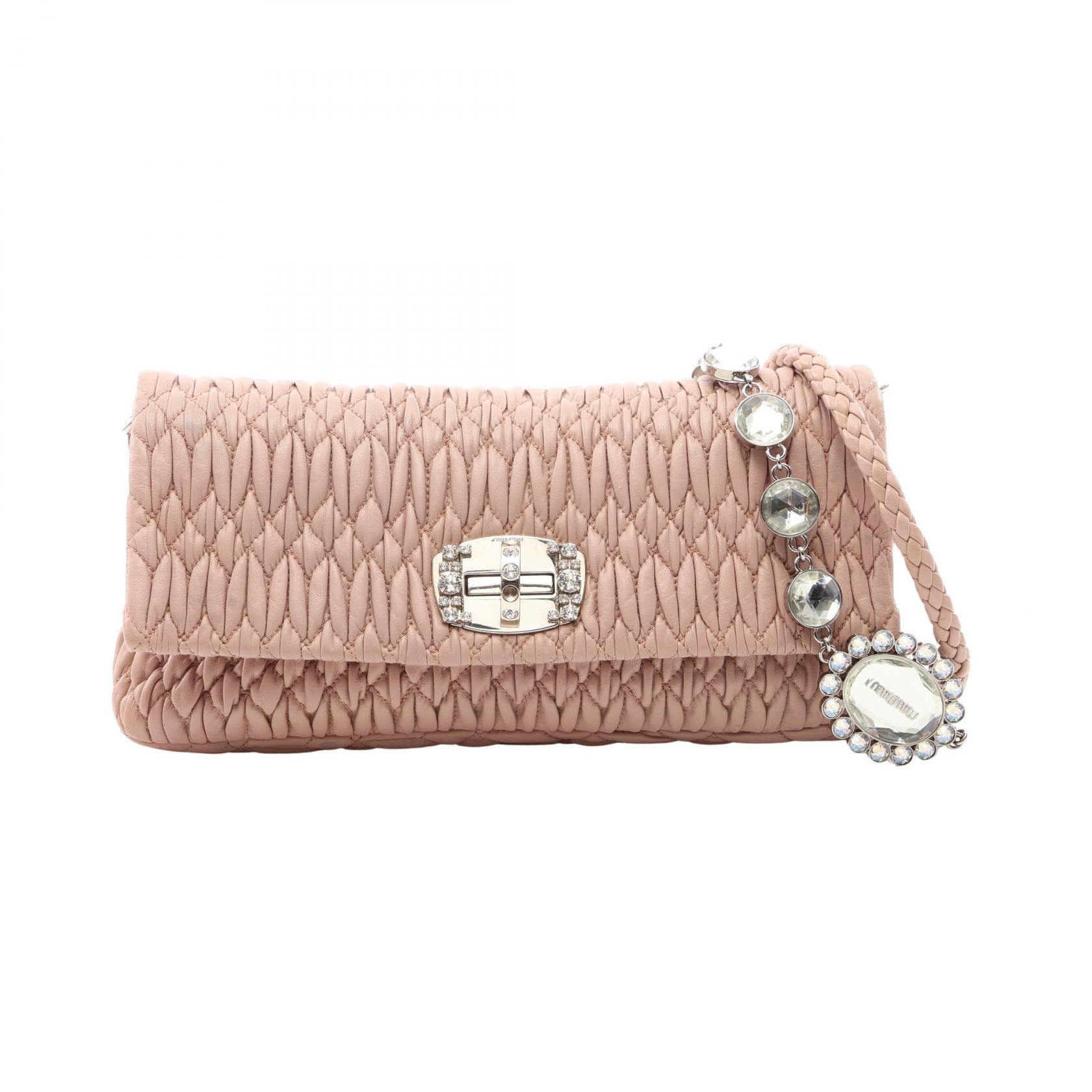 ミュウ ミュウ Miu Miu マテラッセ 2WAY ショルダーバッグ バッグ レザー レディース ピンク系 RP0169 【中古】