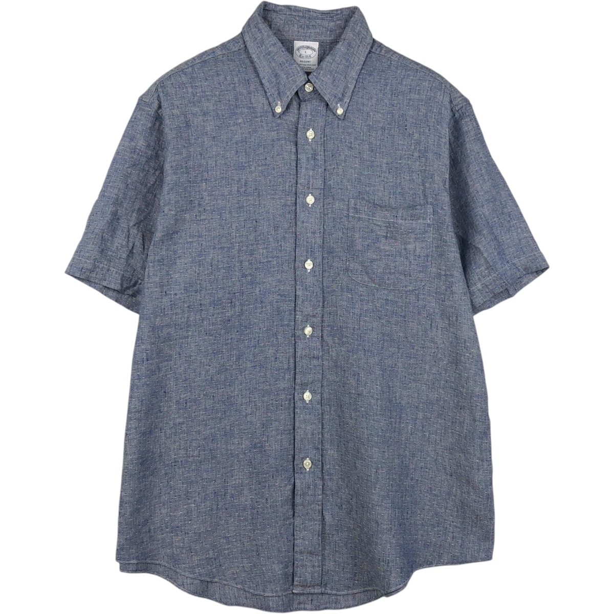 古着 ブルックスブラザーズ Brooks Brothers Est.1818 半袖 リネン ボタンダウンシャツ メンズL相当/eaa660723