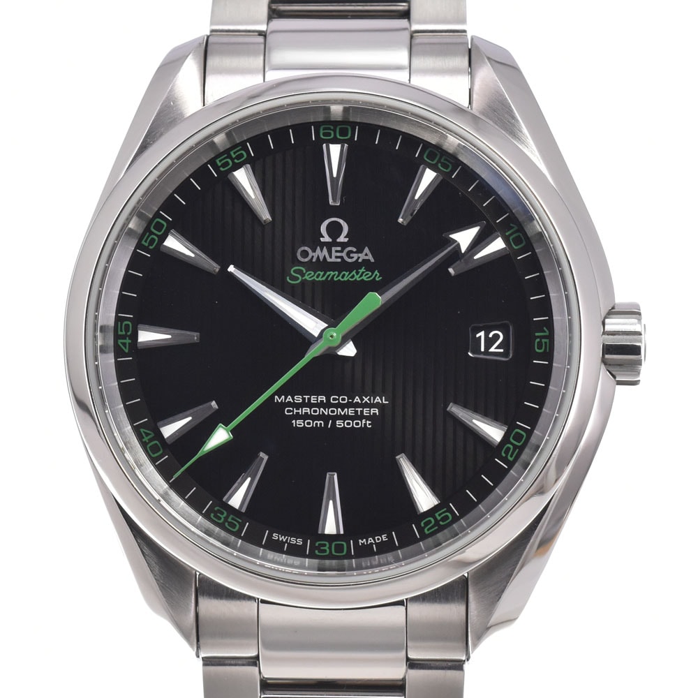 オメガ OMEGA 231.10.42.21.01.004 シーマスター アクアテラ デイト ブラック 自動巻き メンズ 美品 保証書付き 腕時計 L#150976
