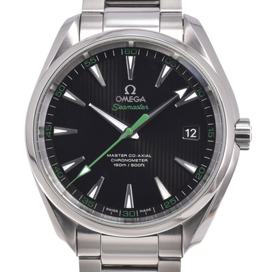 オメガ OMEGA 231.10.42.21.01.004 シーマスター アクアテラ デイト ブラック 自動巻き メンズ 美品 保証書付き 腕時計 L#150976