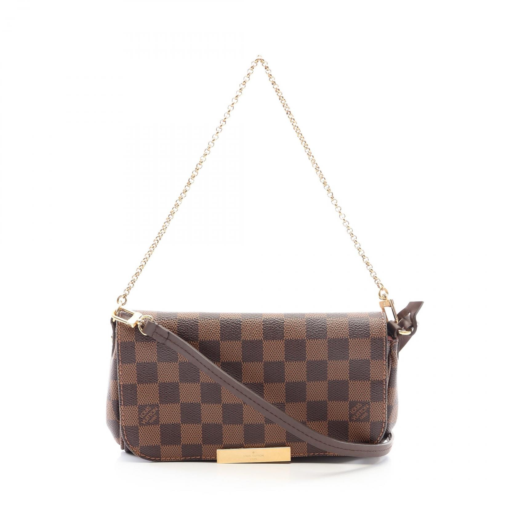 ルイ・ヴィトン LOUIS VUITTON フェイボリットPM 2WAY ハンドバッグ バッグ PVCコーティングキャンバス レザー ダミエ エベヌ レディース ブラウン系 N41276 【中古】