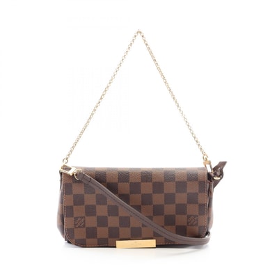 ルイ・ヴィトン LOUIS VUITTON フェイボリットPM 2WAY ハンドバッグ バッグ PVCコーティングキャンバス レザー ダミエ エベヌ レディース ブラウン系 N41276 【中古】