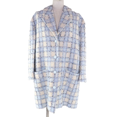 極美品 シャネル コート ライトブルー レディース 34 22B P73383