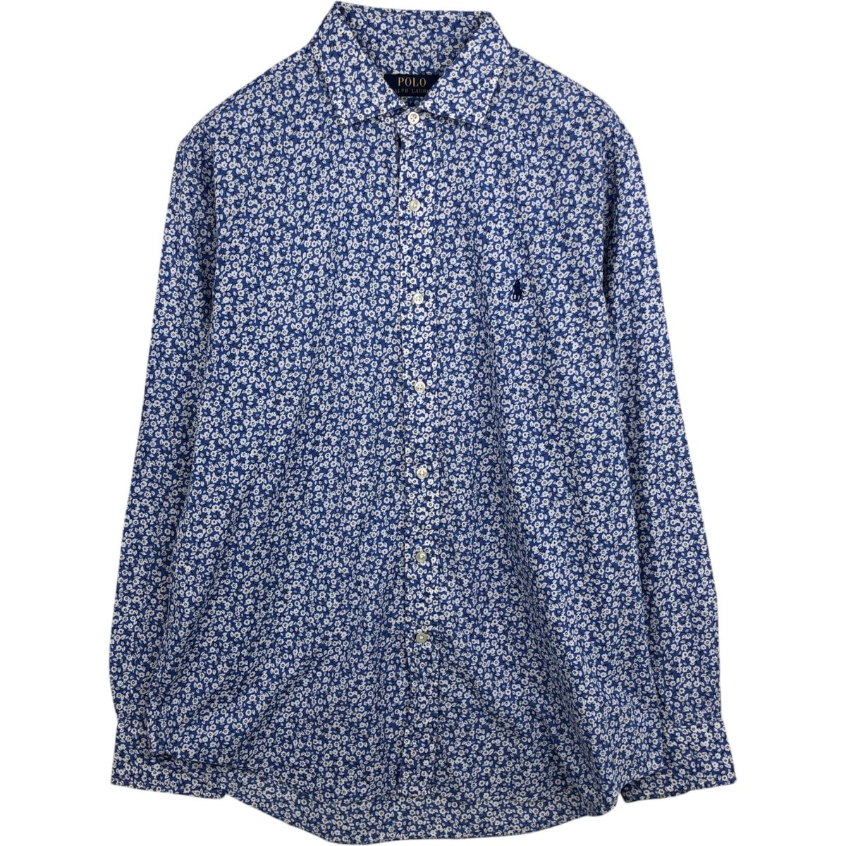 古着 ラルフローレン Ralph Lauren POLO RALPH LAUREN 総柄 花柄 ワイドカラー 長袖 コットンシャツ メンズL相当/eaa631286