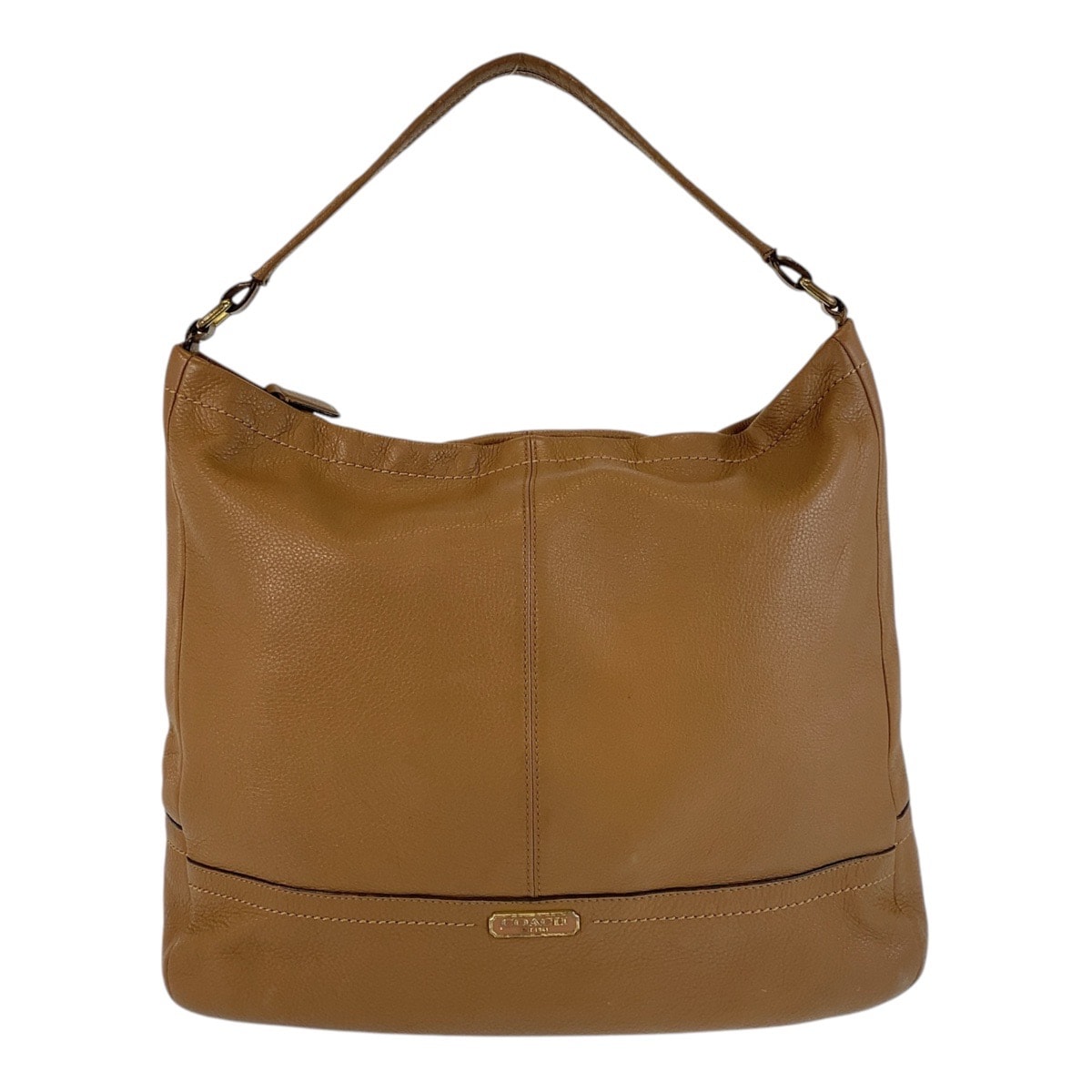 COACH コーチ ホーボー ブラウン ゴールド金具 レザー ショルダーバッグ 408349 【中古】